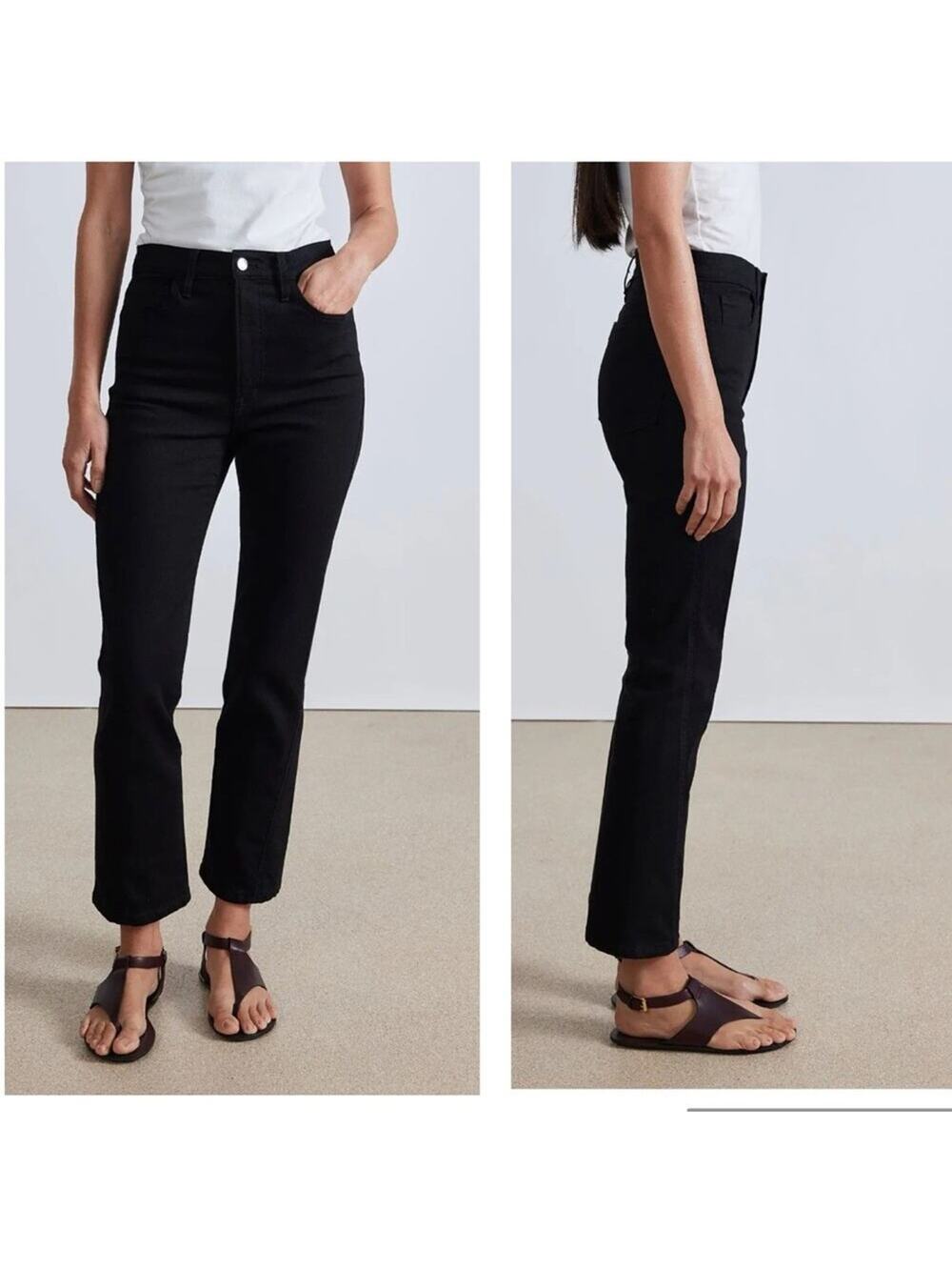 Apiece Apart Ultra High Rise Kick Flare Slim Camilla Jeans Black Stretch Size 29